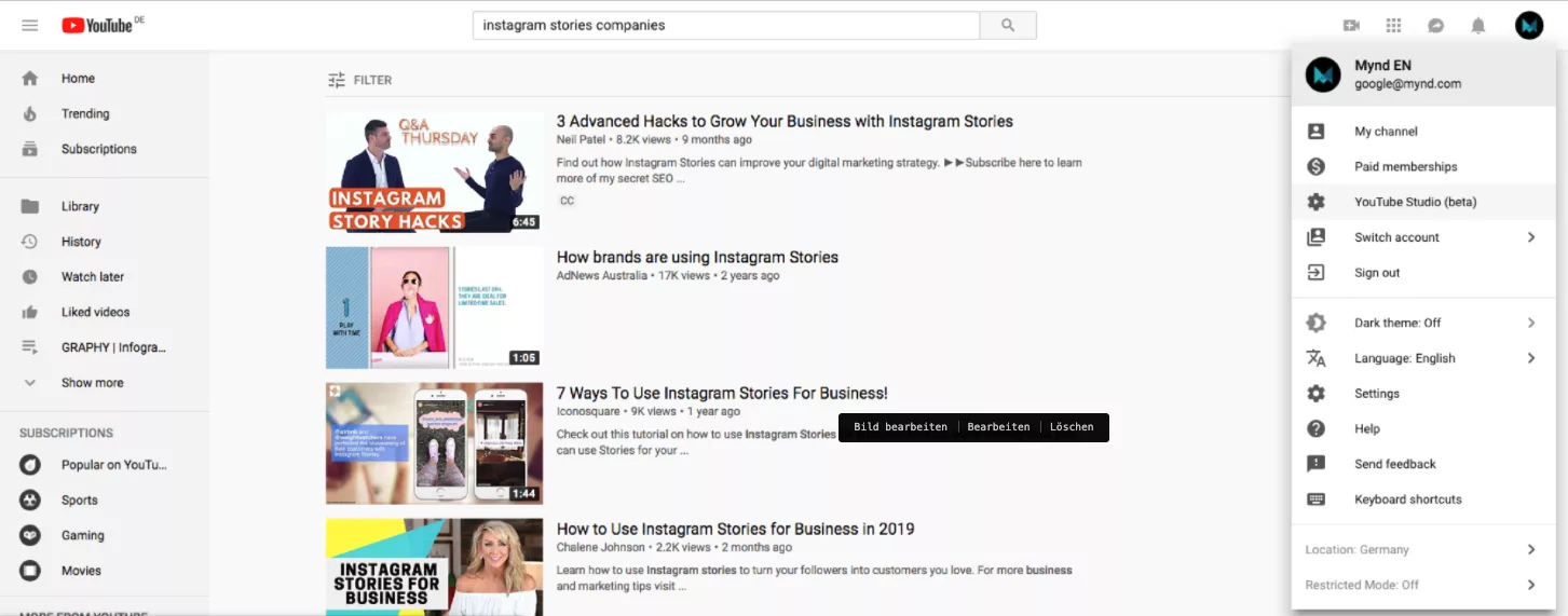 YouTube Channel Insights for KPIs