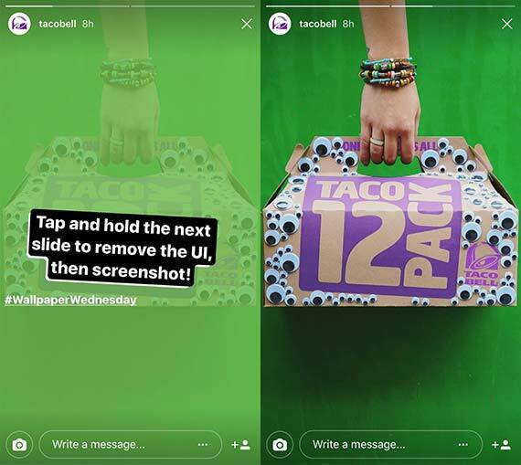 Instagram Story TacoBell Wallpaper Feature Social Media-Marketing