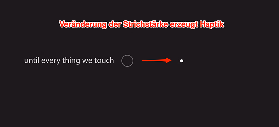 Strichstaerke erzeugt Haptik Motion Design