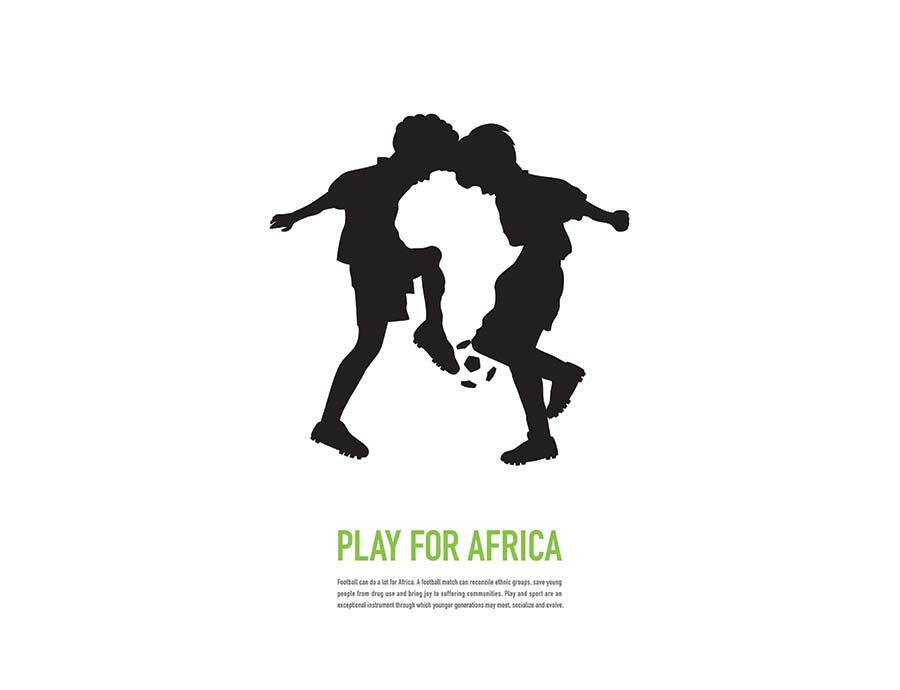 Gestalt principy na plagatu pro Play for Africa