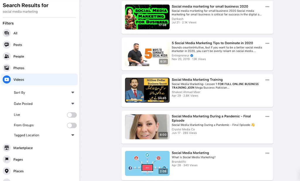 facebook marketing thumbnails