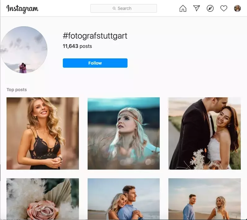 instagram hashtag Suche Unternehmen finden