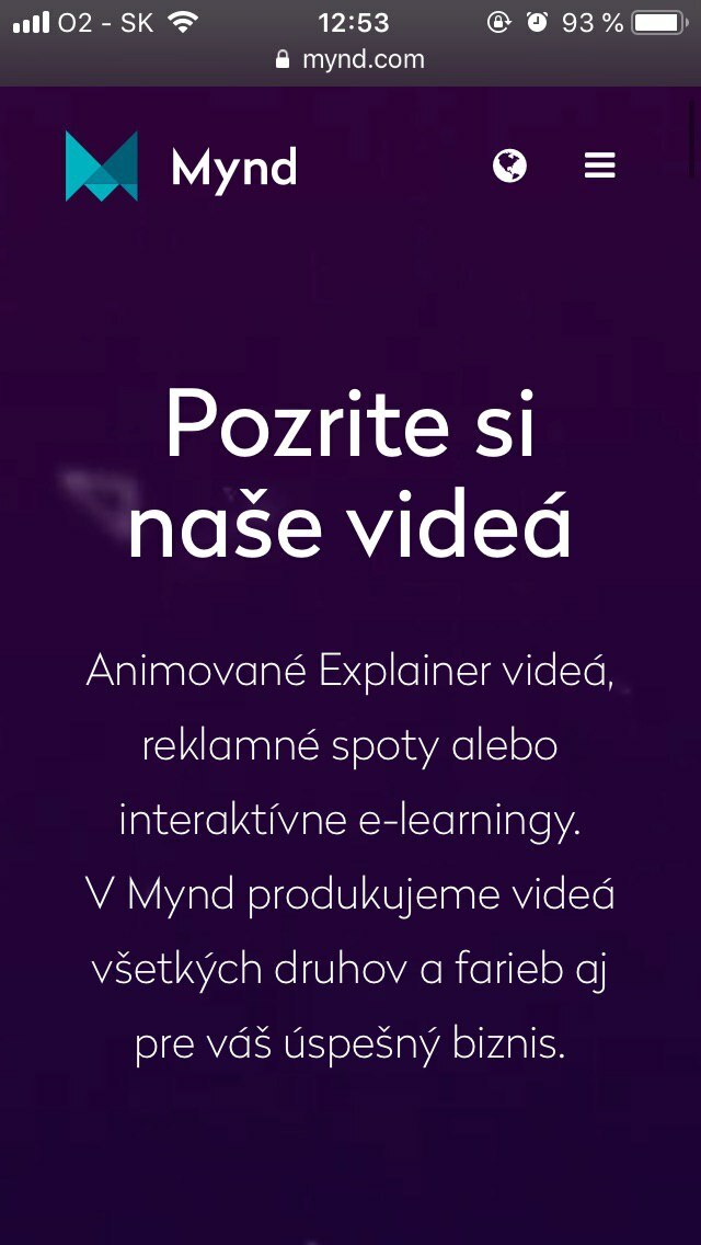 mynd web optimalizovaný pre mobil