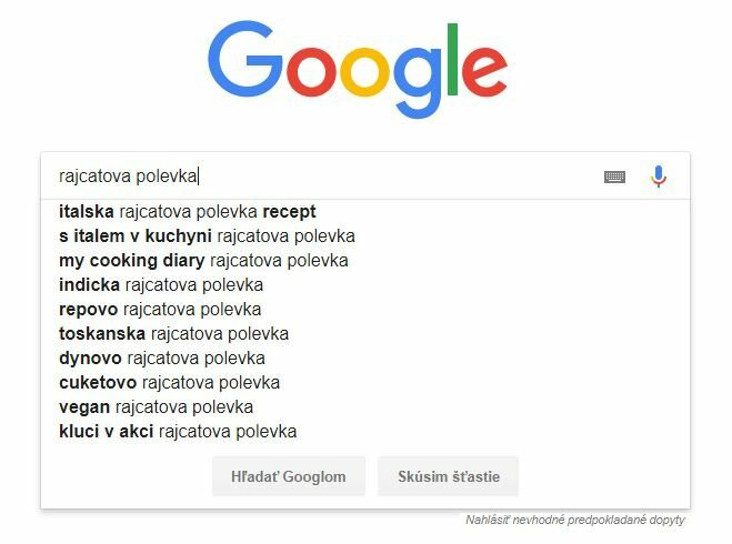 rajcatova polevka google suggest cz